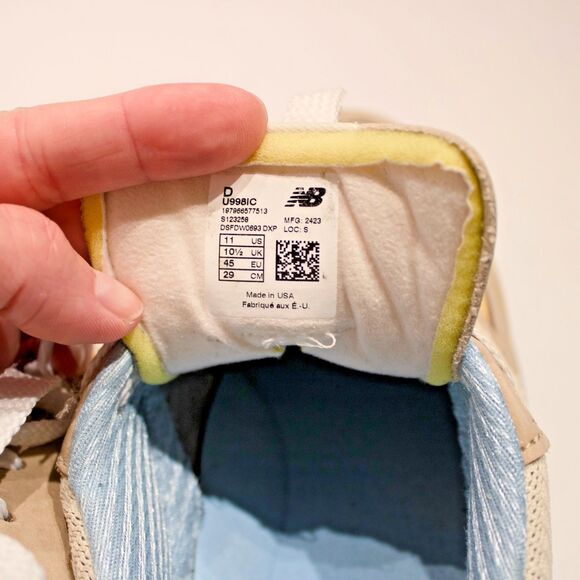 New Balance 998 Made in USA Sandstone Yellow Leather Sneakers Men 11 Light Wear main image 10